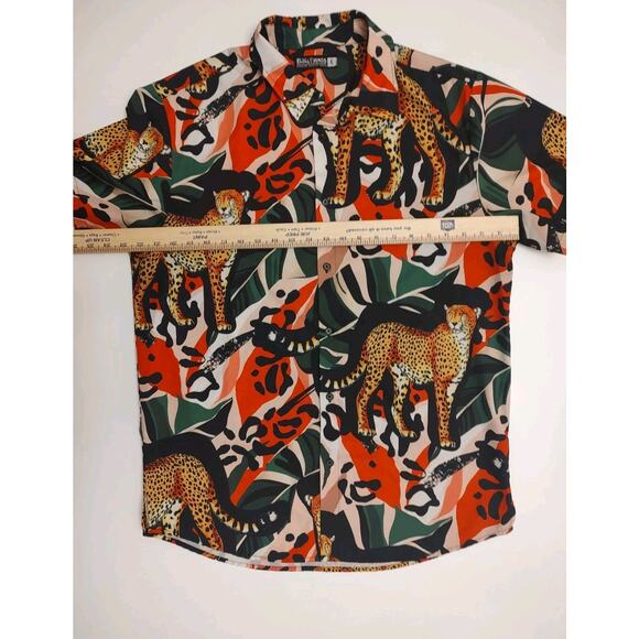 Rebel Minds, Men's Multi-colored Short Sleeve Button up Shirt, Sz Large, Party - Picture 6 of 9